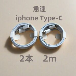 タイプC 2本2m iPhone 充電器 高速純正品同等 データ転送ケーブル 充電ケーブル データ転送ケーブル (3wG1