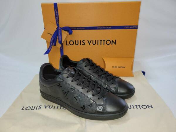 美品 LOUIS VUITTON ルイヴィトン ルクセンブルグ ライン レザー スニーカー 黒/ビバリーヒルズ/トレイナー/ランナウェイ/プリズム