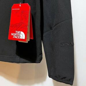 新品 正規品 USA限定 The North Face ザ ノースフェイス US-L 人気のBlack ストレッチ ソフトシェルジャケット 袖ロゴ入りの画像4