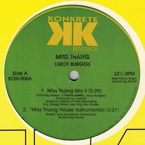 Leroy Burgess / Miss Thang（Konkrete）1991? US 12″ *fka Aleem, Black Ivory,...