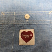 美品　カーハート　Carhartt WIP L/S CLINK HEART SHIRT長袖シャツ　サイズS　シャンブレーシャツ_画像2