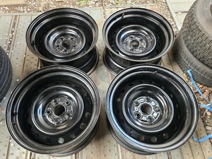 ナカテツ 16×9J+6 5H114.3 ハブ径60mm 4本no.257 加工鉄チン 深リム スチール 加工てっちん