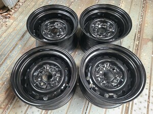 ナカテツ 14×8J+13&8.5J+5 4H114.3 ハブ径65mm 4本no.270 加工鉄チン 深リム スチール 加工てっちん