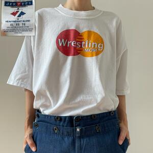 GF526 00s マスターカード ロゴ パロディ Tシャツ 企業T 白T 古着 ビンテージ XL サイズ ジャージーズ タグ ホワイト 色