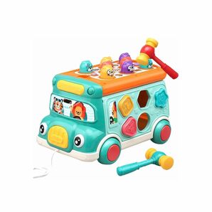 [NMJ] モグラたたきおもちゃ (対象年齢6歳以上/音が出て光る) バスおもちゃ ハンマートイ (ブルー) 新品未使用 知育玩具