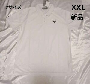 ラッセルノ ゴルフ ポロシャツ メンズ 7サイズ XXL ホワイト 白 新品 半袖ポロシャツ トップス 白　 ゴルフウェア