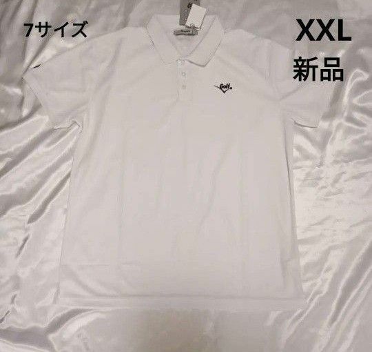 ラッセルノ ゴルフ ポロシャツ メンズ 7サイズ XXL ホワイト 白 新品 半袖ポロシャツ トップス 白　 ゴルフウェア