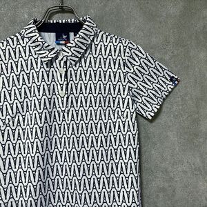 CLUNK クランク 総柄 半袖 ゴルフウェア ポロシャツ 人気デザイン シャツ レディース ウェア
