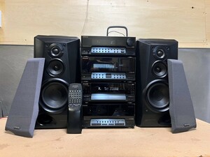 ○ KENWOOD ミニコンポ XJ7M NEW ALLORA CD6連チェンジャー リモコン取説付属 動作確認済 中古良品 ③