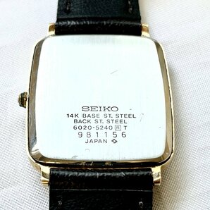 1円スタート☆【SEIKO】セイコー 6020-5610 QUARTZ 14K ゴールド クォーツ スクエア ヴィンテージ 腕時計 質屋ユニオン 中古AB品の画像7