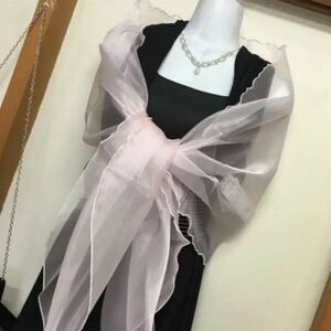 新品 オーガンジーショール ピンク フォーマル 結婚式