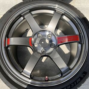 RAYS VOLK RACING TE37 SAGA SL 9.5J x 18 +45 5H/114.3 FACE-4 & MICHELIN PILOT SPORT 5 245/40R18 2022年 残溝4～5mm の画像4