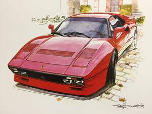 【正規品 絶版】Bowイラスト フェラーリ 288GTO カーマガジン 282 Ferrari 288GTO アンティーク クラシックカー 旧車 絵