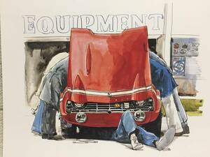 【正規品 絶版】Bowイラスト トライアンフTR-4 レーシング カーマガジン 27 Triumph TR-4 Racing アンティーク クラシックカー 旧車 絵