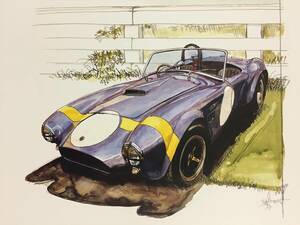 【正規品 絶版】Bowイラスト シェルビー コブラ 289 カーマガジン 145 Shelby Cobra 289 アンティーク インテリア クラシックカー 旧車 絵