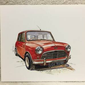 【正規品 絶版】Bowイラスト オースチン ミニクーパーS カーマガジン 151 Austin Mini Cooper-S アンティーク クラシックカー 旧車 絵の画像2