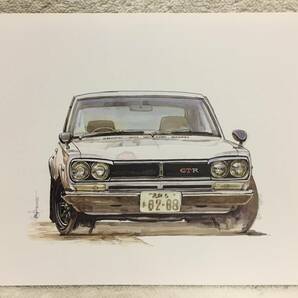 【正規品 絶版】Bowイラスト ニッサン スカイライン GT-R カーマガジン 136 NISSAN Skyline GT-R アンティーク クラッシックカー 旧車 絵の画像2