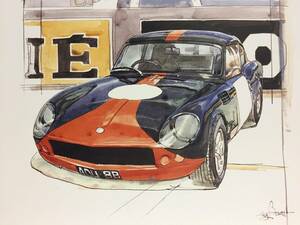 【正規品 絶版】Bowイラスト トライアンフ スピットファイア ルマン カーマガジン 120 Triumph Spitfire Le-mans クラシックカー 旧車 絵