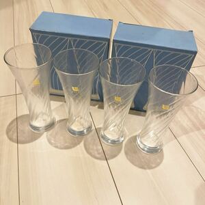 グラス タンブラー ビールグラス 保管品 インナモールピルスナー 日本製 ガラス 4客セット H