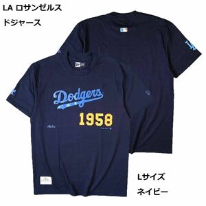 Tシャツ 半袖 ネイビー 野球 ベースボール 大リーグ ドジャース LA 大谷翔平 野球観戦 L