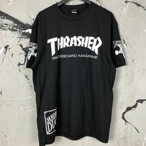 半袖Tシャツ スラッシャー ストリート系 THRASHER ロック スケードボード スケーター バイク 黒 XL _画像4