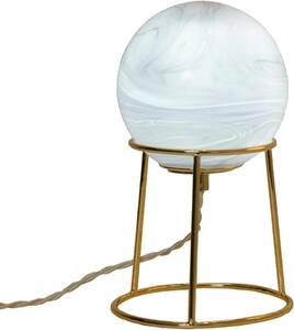Vill-age　テーブルランプ ナイトランプ LED ガラス 球体 間接照明 インテリア 天然石と惑星 電球なし【Sサイズ, ハウライト(ホワイト)】