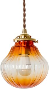 KML　ペンダントライト １灯 TINKER ティンカー LED 対応 天井照明 間接 照明器具　北欧風 真鍮 ボール ガラス 【アンバー、電球付き】