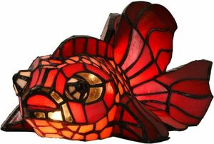 Byeeee goldfish bedside lamp dressing up table lamp antique stained glass stand lamp bed light LED correspondence 