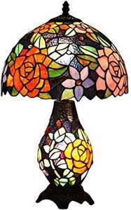 Byeeee two -ply lighting stained glass lamp rose bedside lamp romance сhick Tiffany lamp stained glass bedside 