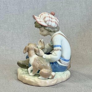［道］LLADRO リヤドロ ”マーガレットの花占い” フィギュリン 陶器人形 #5450 犬 少年の画像3
