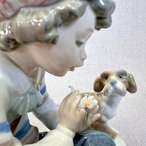 ［道］LLADRO リヤドロ ”マーガレットの花占い” フィギュリン 陶器人形 #5450 犬 少年の画像8