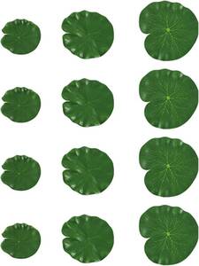 12枚 蓮の葉 造花 グリーン 人工蓮葉 スイレンパッド装飾品 10cm 13cm 18cm 人工観葉植物 水族館 ホームガーデン