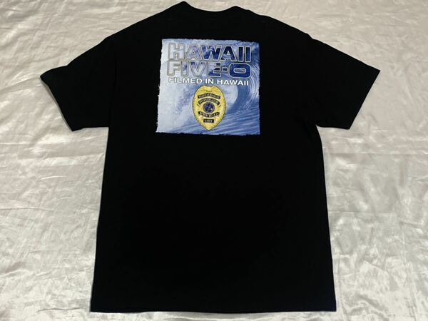 【送料無料 値下げ交渉歓迎】HAWAII FIVE-0ハワイファイブオー 半袖Tシャツ USA Lサイズ ブラック 古着黒ポリスアメリカ警察ドラマグッズLE