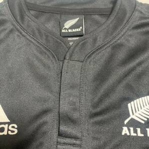 【送料無料 値下げ交渉歓迎】アディダスオリジナルス オールブラックス公式ラガーシャツ ラグビーニュージーランド代表 古着 黒ジャージの画像8