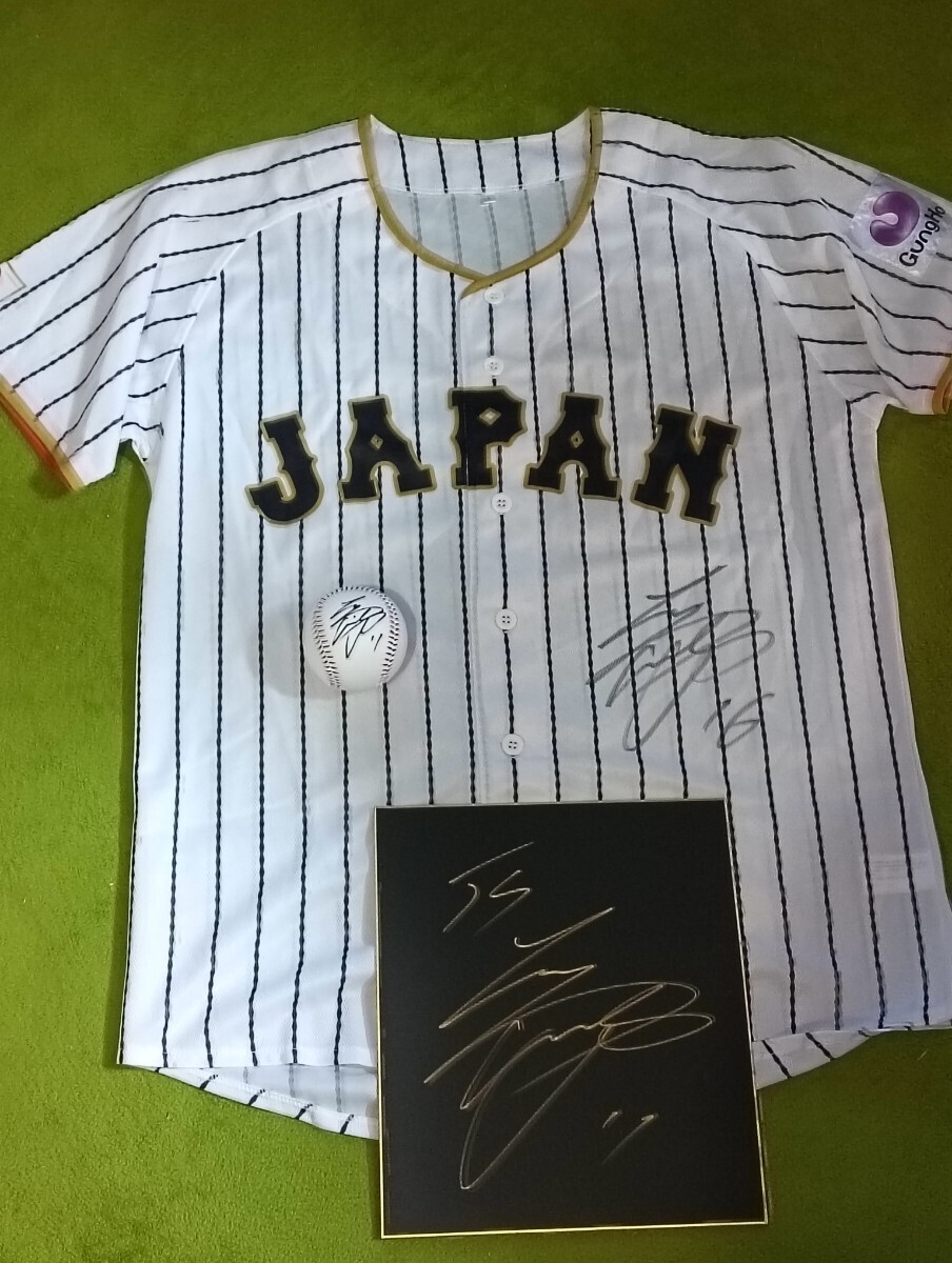 WBC Samurai Japon Shohei Otani Autographe Uniforme Autographe Boule Autographe Papier Coloré Ensemble Los Angeles Dodgers, base-ball, Souvenir, Produits liés, signe