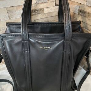 1円【至高の逸品】BALENCIAGA バレンシアガ バザール ショッパーバッグ ハンドバッグ 2way ショルダーバッグ トート ブラック 黒の画像3