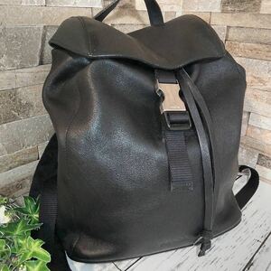 1円【超希少 入手困難！】PRADA プラダ リュック バッグ レザー ブラック 黒 1スタ