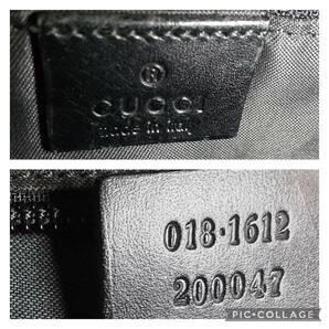 1円【至高の逸品】GUCCI グッチ ショルダーバッグ ポシェット キャンバス レザー GG柄 ブラック 黒 正規品の画像10