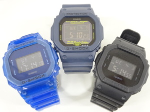 ジャンク 3点セット まとめて CASIO カシオ G-SHOCK Gショック DW-5600SB GW-M5610NV DW-5600BB デジタル メンズ 腕時計