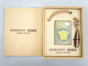 新品 未使用品 1999年製 ZIPPO ジッポ 古美加工 HAWAIIAN ハワイアン 立体 メタル貼り アロハシャツ ゴールド 金 ライター USA 限定