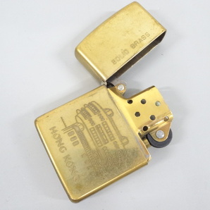 ZIPPO ジッポ 1932 1991 ダブルイヤー SOLID BRASS ソリッドブラス HONG KONG 香港 ゴールド 金 真鍮 ライター USA の画像4