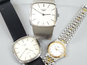 ジャンク 3点セット まとめて LONGINES ロンジン 847 4142 フラッグシップ 他 メンズ レディース 手巻き クオーツ 腕時計 