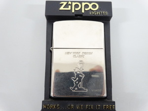 1999 year made ZIPPO Zippo NEW YORK DESIGN CLASSIC New York design Classic drunker gong n car silver silver oil lighter USA