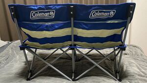 Coleman FUN CHAIR DOUBLE (STRIPE) コールマン ファンチェアダブル ストライプ アウトドア 椅子 2人 青 白 中古品 