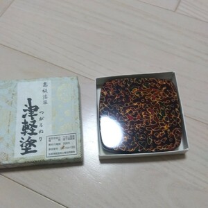 高級漆器　伝統工芸津軽塗　茶道具　天然木　急須台　唐塗　うるし塗装　漆芸　未使用　現状品