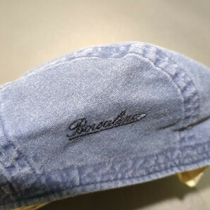 Borsalino ボルサリーノ 綿 麻 ハンチング ベレー帽 ハンチング帽子 帽子 ネイビー Lサイズ 58cm ラインの画像4