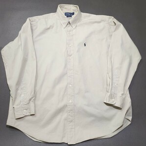 RALPH LAUREN ラルフローレン BLAKE COTTON XL ボタンダウンシャツ ビッグサイズ ビッグシルエット オーバーサイズ 長袖シャツ ポニー 無地の画像2