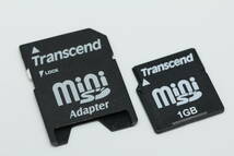 1GB miniSDカード Transcend ●アダプター付●_画像1