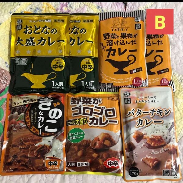 レトルト食品　レトルトカレー　詰め合わせ　計7袋B