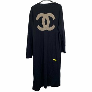 CHANEL シャネル ロングカーディガン 02A ブラック/カーキ レディース ＃M 中古AB【辻屋質店A2658】の画像4